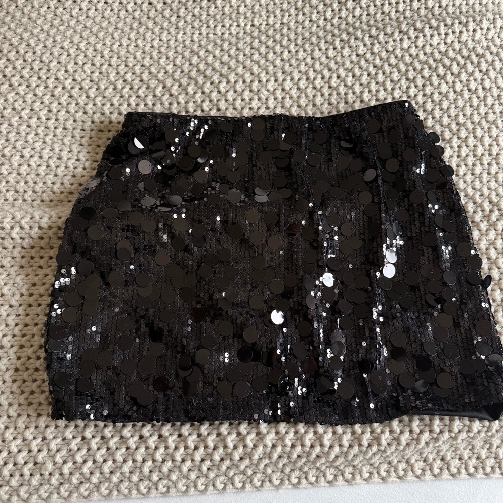 Sequin Black Mini Skirt